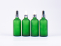 Preview: Grünglasflasche 100ml, mit Pipette silber-glanz